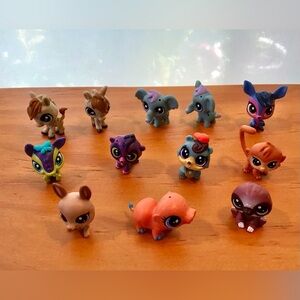 12 LPS Littlest Pet Shop Medium Size Animals Figures Elephant Sloth Monkey Toys